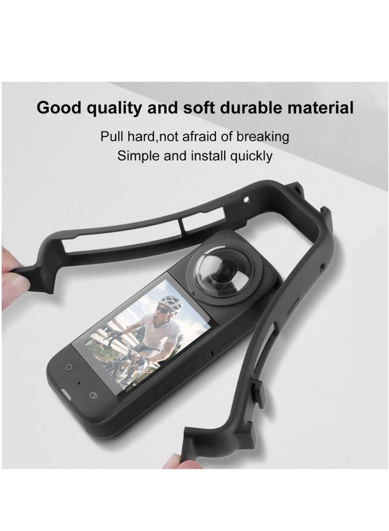 Anti-Scratch Anti-wear double Cold Shoe PC Plastic Protective Frame Compatible with Insta360 X3 Cover Case w/Adapter Mount Screw for Insta360 X3 Camera Border Housing Accessories  - Image 2