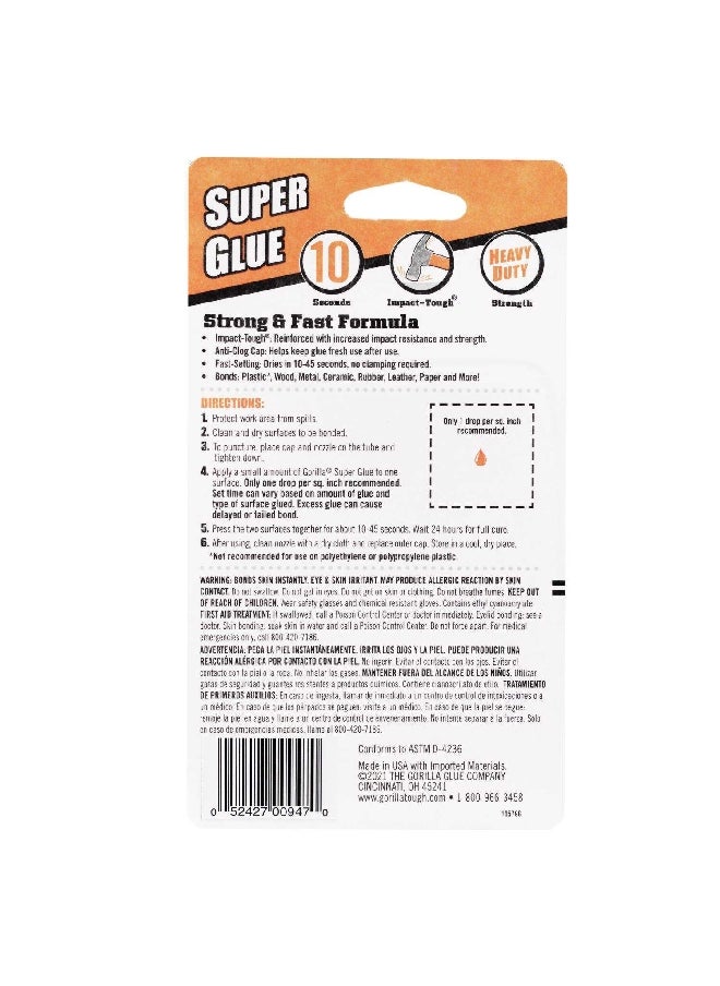 Gorilla - 4-Piece High Strength Impact-Tough Versatile Super Glue 3 g 1026256 - Image 1