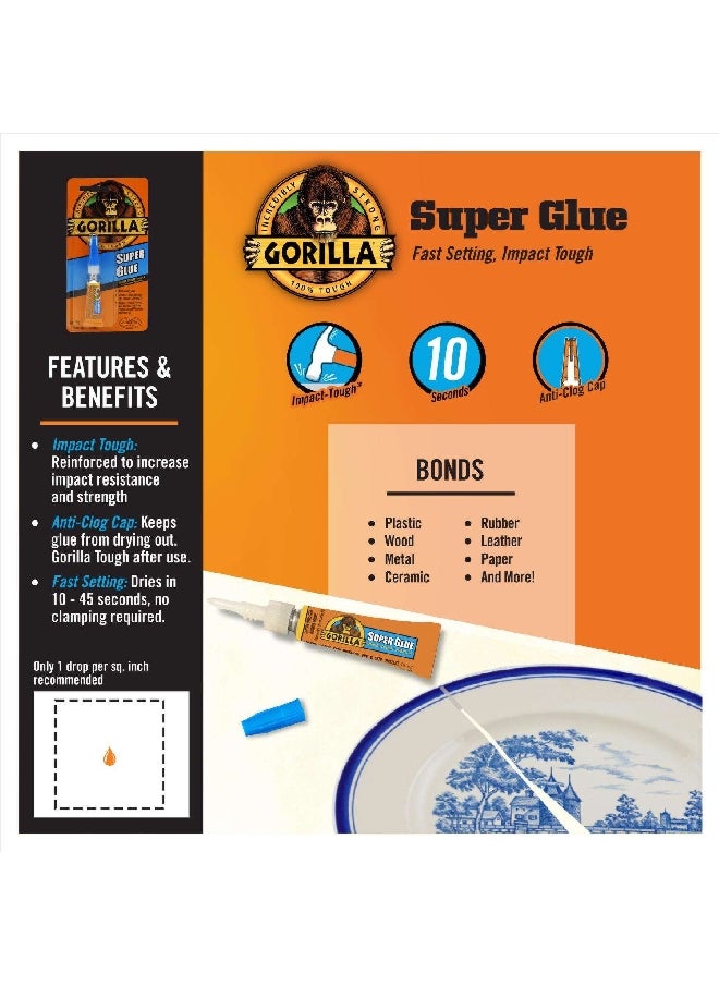 Gorilla - 4-Piece High Strength Impact-Tough Versatile Super Glue 3 g 1026256 - Image 1