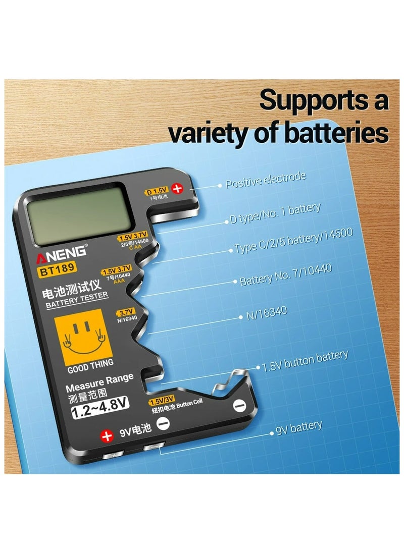 ANENG - ANENG BT189 Button Cell Battery Tester 9V N D C AA  AAA Universal Household LCD Display Battery Tester Power Bank Detectors Tools - Image 1
