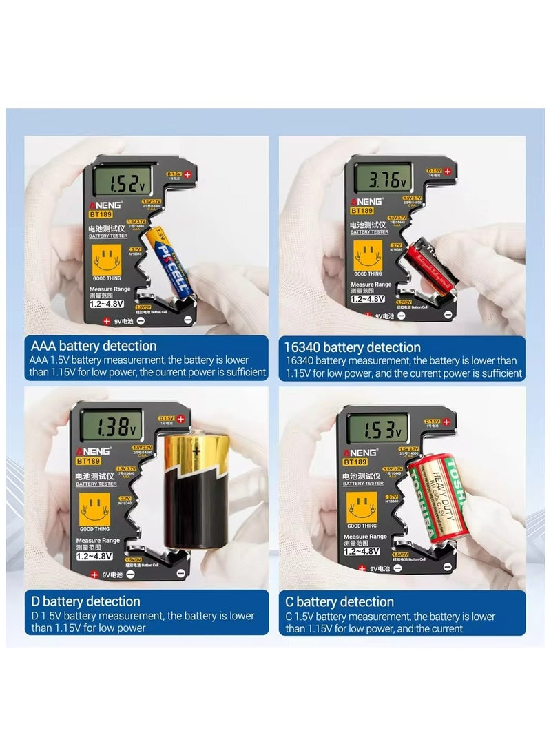 ANENG - ANENG BT189 Button Cell Battery Tester 9V N D C AA  AAA Universal Household LCD Display Battery Tester Power Bank Detectors Tools - Image 1