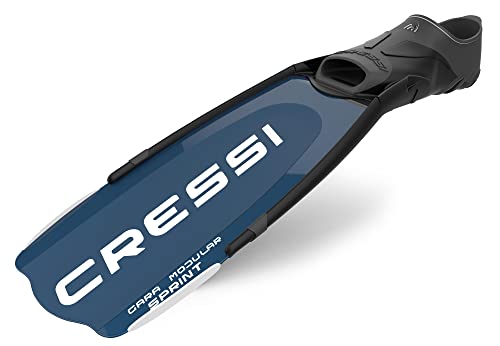 Cressi Gara Modular Sprint Short Full Foot Pocket Fins Blue 4647 - Image 3