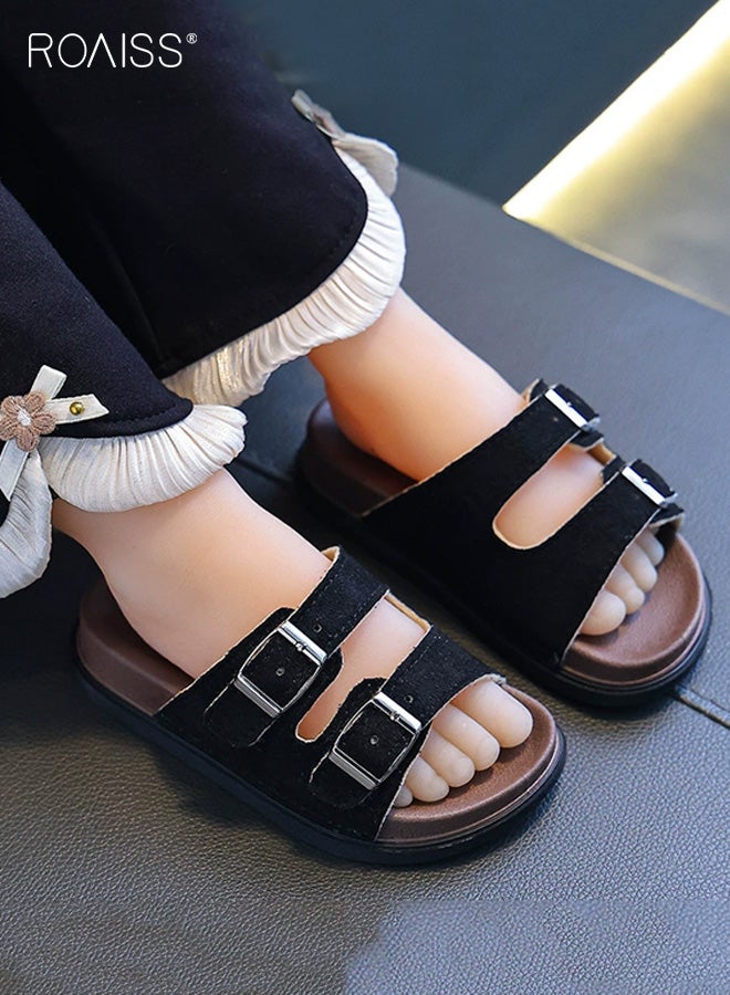 roaiss Children's Boken Shoes, Summer Non-slip Comfortable Lightweight Soft-Sole Sandals, Boys' and Girls' Bathroom/Shower/Beach Shoes for Outdoor Wear, PVC Open-Toe Flip-Flops, Dark Brown - Image 3