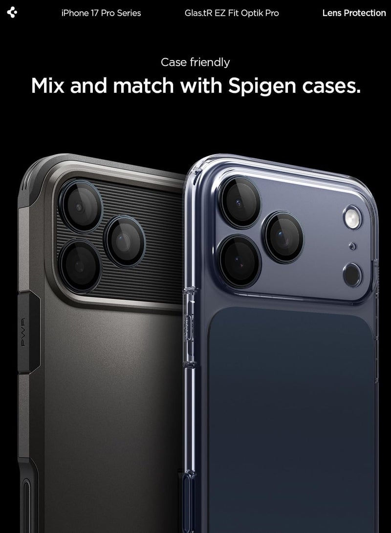 Spigen Glastr Ez Fit Optik Pro for iPhone 17 Pro MAX | iPhone 17 PRO | iPhone 15 Pro Max | 15 PRO Camera Lens Screen Protector - Blue - Image 3