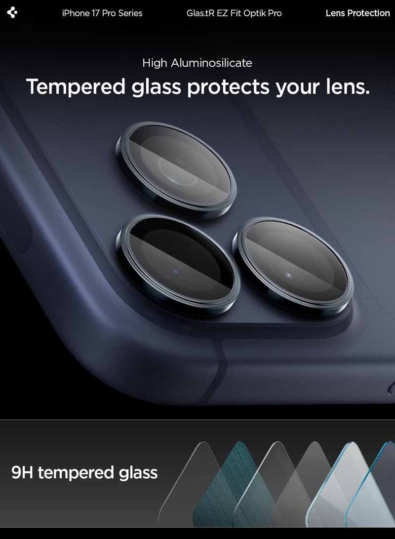 Spigen Glastr Ez Fit Optik Pro for iPhone 17 Pro MAX | iPhone 17 PRO | iPhone 15 Pro Max | 15 PRO Camera Lens Screen Protector - Blue - Image 4