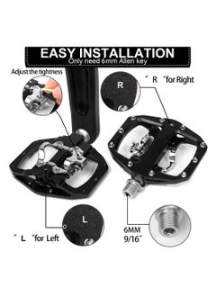 SPD Pedals MTB Mountain Bike Clip in Dual Sided Pedals - Road Bike Spin Bike Flat & Clipless Sealed Bearing Bicycle Pedal Compatible with Shimano SPD Cleats (9/16") - pzsku/Z2C7A3D99B90CB84ABB66Z/45/_/1717413025/a51e9989-41cd-4a3a-a16d-b837ecf75af3