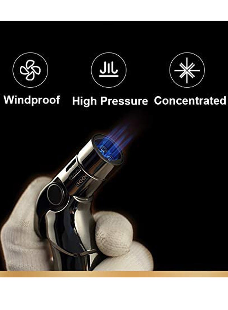 JOBON Windproof 4-Jet Flame Torch Lighter Butane Refillable Gas Lighter | High Power Lighter (Butane Gas Not Included) for Bakhoor Charcoal, Candle, Cooking, Camping, Baking, BBQ and Professional Use - Image 2