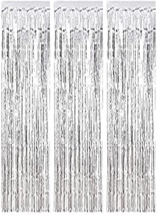 3 Pack Metallic Tinsel Curtains, Foil Fringe Shimmer Curtain Door Window Decoration for Birthday Wedding Party (Silver) - pzsku/Z2C7A44276735FEA6E2B7Z/45/_/1724097711/a68d3cbd-a33e-4a43-a35d-66b60eaf1ca0