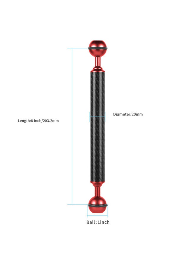 Flying Super Camera Diving Buoyancy Lamp Arm 5/6/7/8/9/10/11/12 Inch Lamp Arm D20mm Buoyancy Arm-Color:Diameter 20mm8 Inch Red  - Image 1
