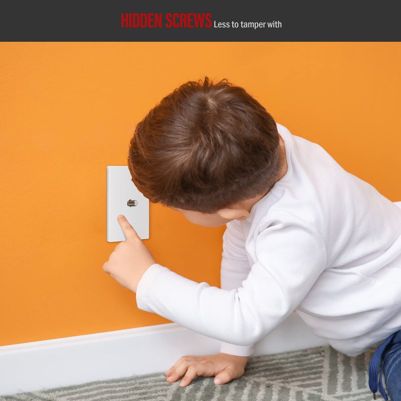 ENERLITES Port Screwless Keystone Wall Plate with Nickel F-Type Coupler Bulkhead Audio/Video Connector, Female, Standard Size 1-Gang 4.69" x 2.93", SI8871FNK-W, White - Image 5