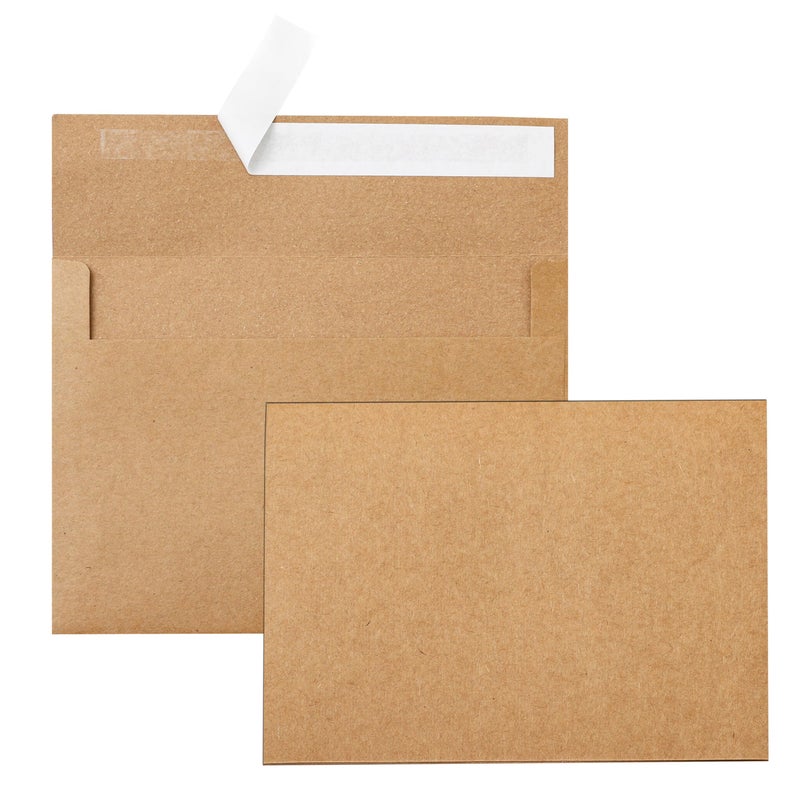 Silunkia Brown Blank Thank You Cards And Envelopes 4.25 X 5.5 Heavyweight Flat Cardstock And A2 Envelopes Printable Self Seal 20 Packs For Wedding Invitations  Party  Graduations - Image 1