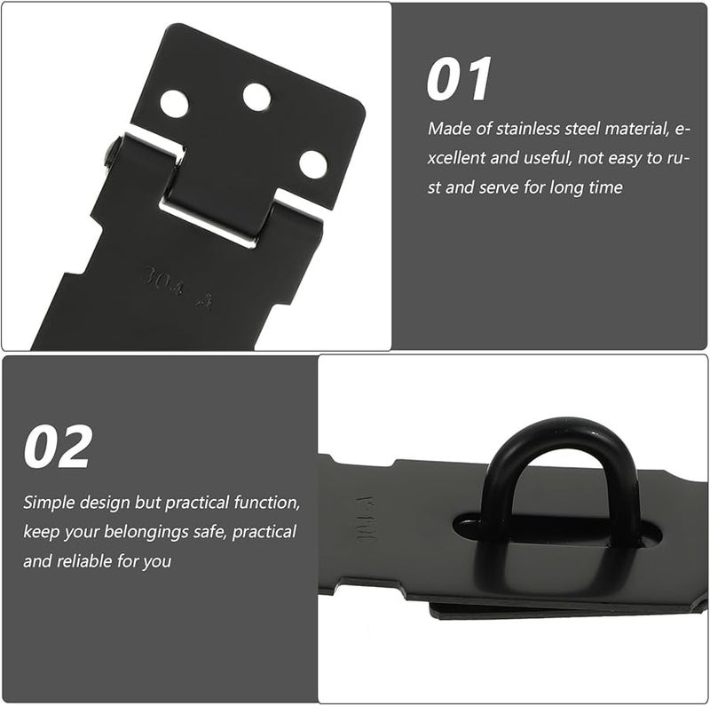 قفل مزلاج الباب من الفولاذ المقاوم للصدأ، مزلاج متين للأبواب والخزائن والنوافذ والمخازن - Image 4