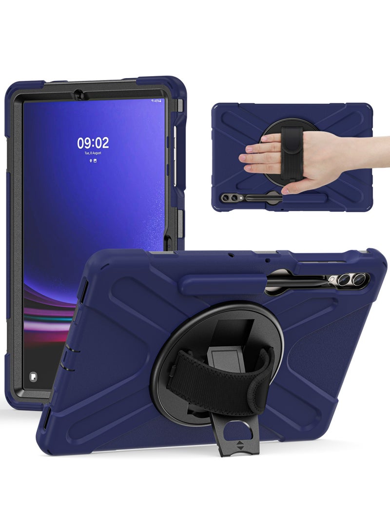 Rock Pow Case for Samsung Galaxy Tab S10 Plus 12.4 Inch 2024/Tab S9 Plus 12.4 2023/S9 FE Plus 12.4 2023/S8 Plus 2022/ S7 FE 2021/ S7 Plus 2020 Case with S Pen Holder Heavy Duty Shockproof Protective Cover with Hand Strap S-Pen Holder/Handle/Rotating Kickstand - Image 1