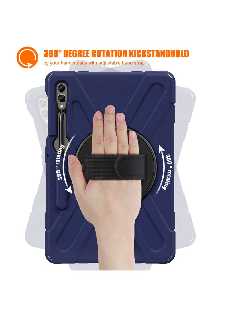 Rock Pow Case for Samsung Galaxy Tab S10 Plus 12.4 Inch 2024/Tab S9 Plus 12.4 2023/S9 FE Plus 12.4 2023/S8 Plus 2022/ S7 FE 2021/ S7 Plus 2020 Case with S Pen Holder Heavy Duty Shockproof Protective Cover with Hand Strap S-Pen Holder/Handle/Rotating Kickstand - Image 4