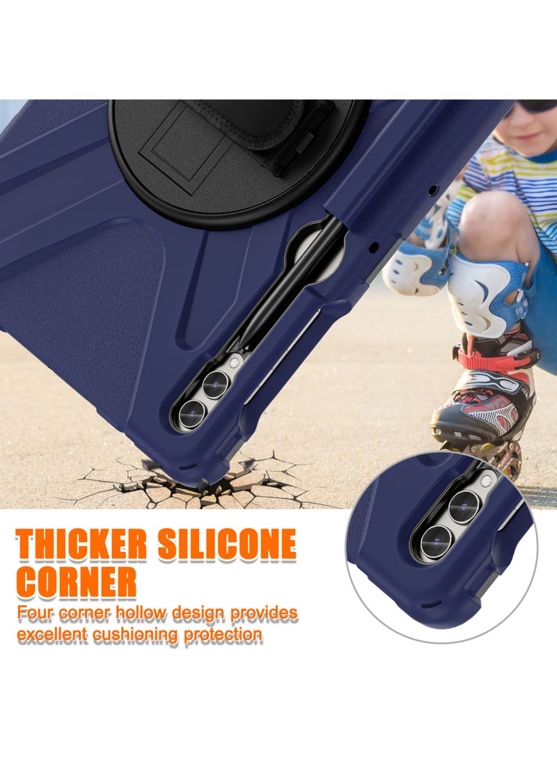 Rock Pow Case for Samsung Galaxy Tab S10 Plus 12.4 Inch 2024/Tab S9 Plus 12.4 2023/S9 FE Plus 12.4 2023/S8 Plus 2022/ S7 FE 2021/ S7 Plus 2020 Case with S Pen Holder Heavy Duty Shockproof Protective Cover with Hand Strap S-Pen Holder/Handle/Rotating Kickstand - Image 5