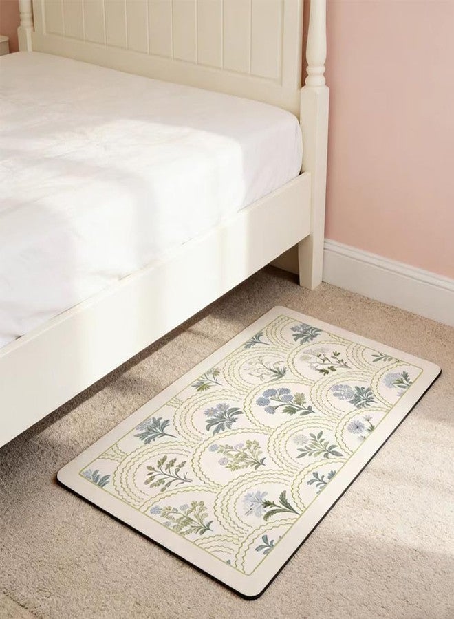 gdmgdr Vintage Floral Bathroom Rug Mat, 20"x32" Non-Slip Absorbent Bath Rug, Quick Dry Washable Entryway Rug, Retro Botanical Pattern Floor Mat for Bathroom, Kitchen, Bedroom (Green, Rectangular) - Image 5