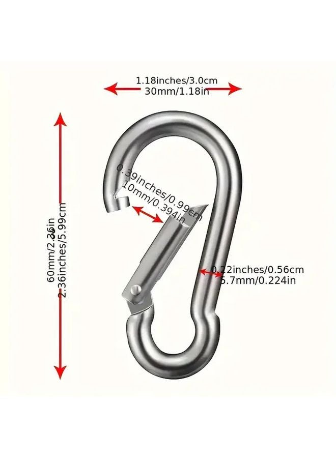 20pcs Heavy Duty Steel Karabiner Clips Multi Purpose Spring Hooks for Outdoor Gear - Image 4