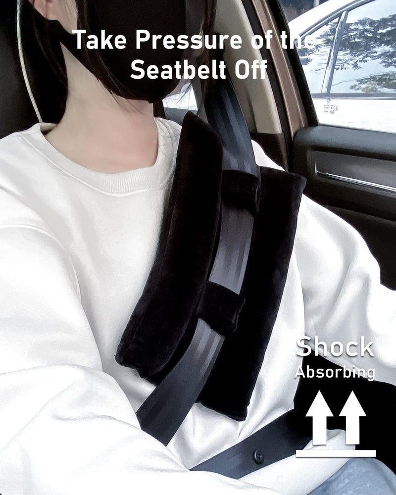 BELINOUS Seat Belt Pillows for Post Mastectomy Surgery, Seatbelt Chest Cushions After Heart Surgery for Car, Port Pillows for Chemo and Breast Cancer Patients' Comfort (Black) - Image 3