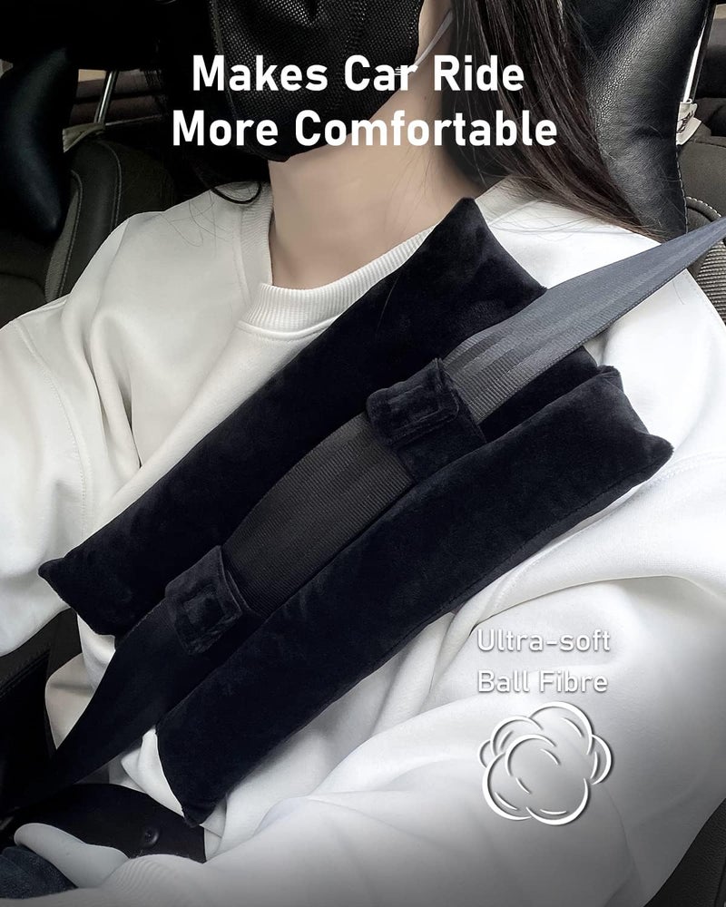 BELINOUS Seat Belt Pillows for Post Mastectomy Surgery, Seatbelt Chest Cushions After Heart Surgery for Car, Port Pillows for Chemo and Breast Cancer Patients' Comfort (Black) - Image 2