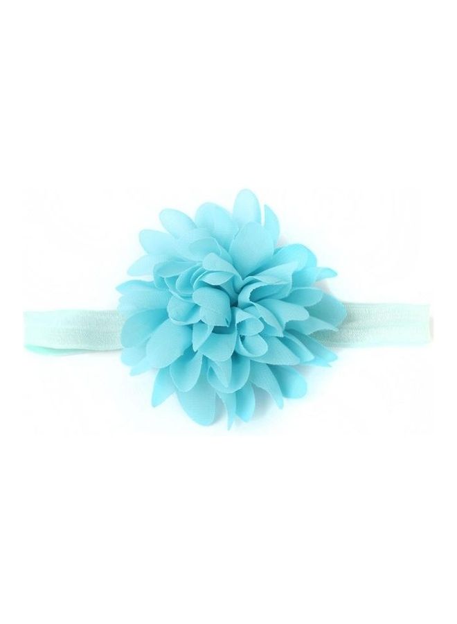 Baby Girl Flower Elastic Hairband Blue - Image 2