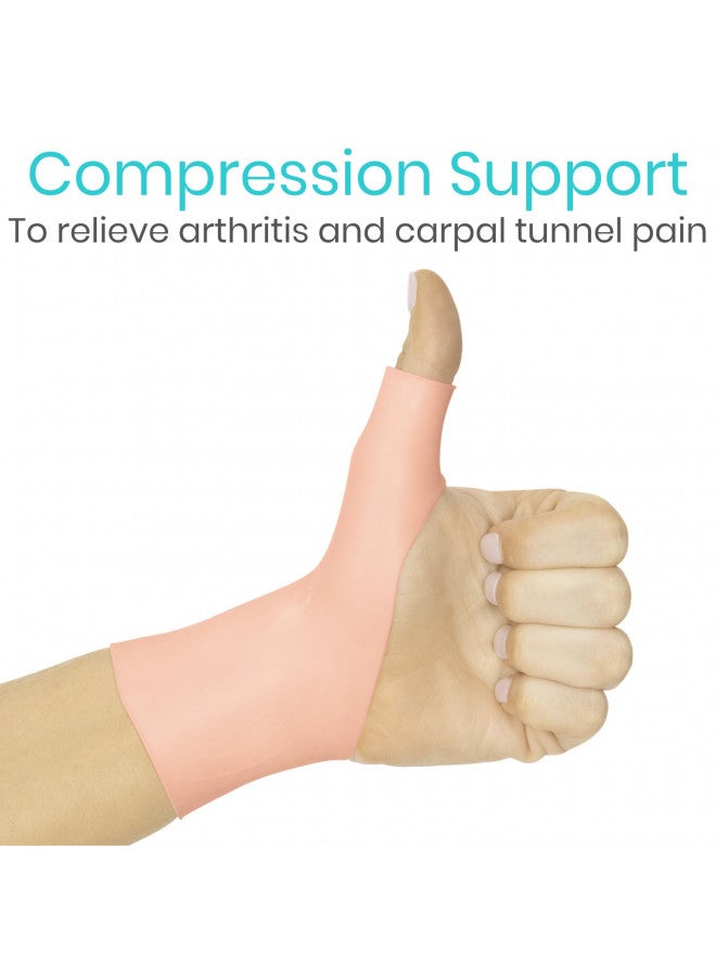 Vive Gel Thumb Wrist Support (Pair) - Hand Brace Cool Wrap For Arthritis Dequervains Tenosynovitis, Sprained Joint Pain, Left and Right Hand Stabilizer - Soft Comfort Splint For Tendonitis Strain - Image 2
