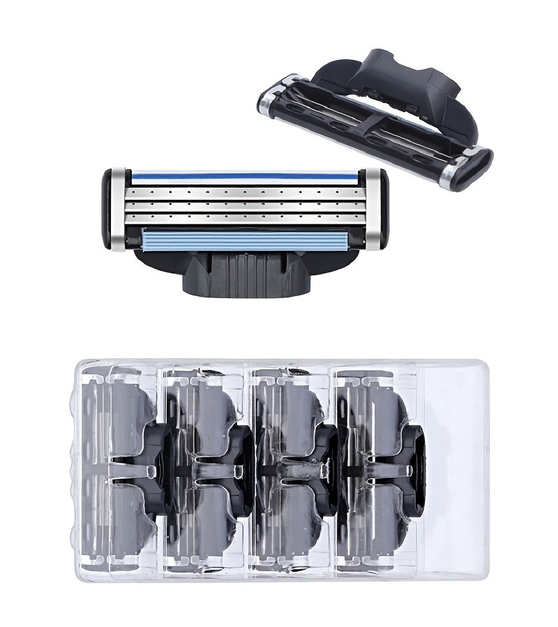 Men Safety Razor 4 Layer Stainless Steel Blade Reusable Hair Removal Tool For Shaving - Image 3