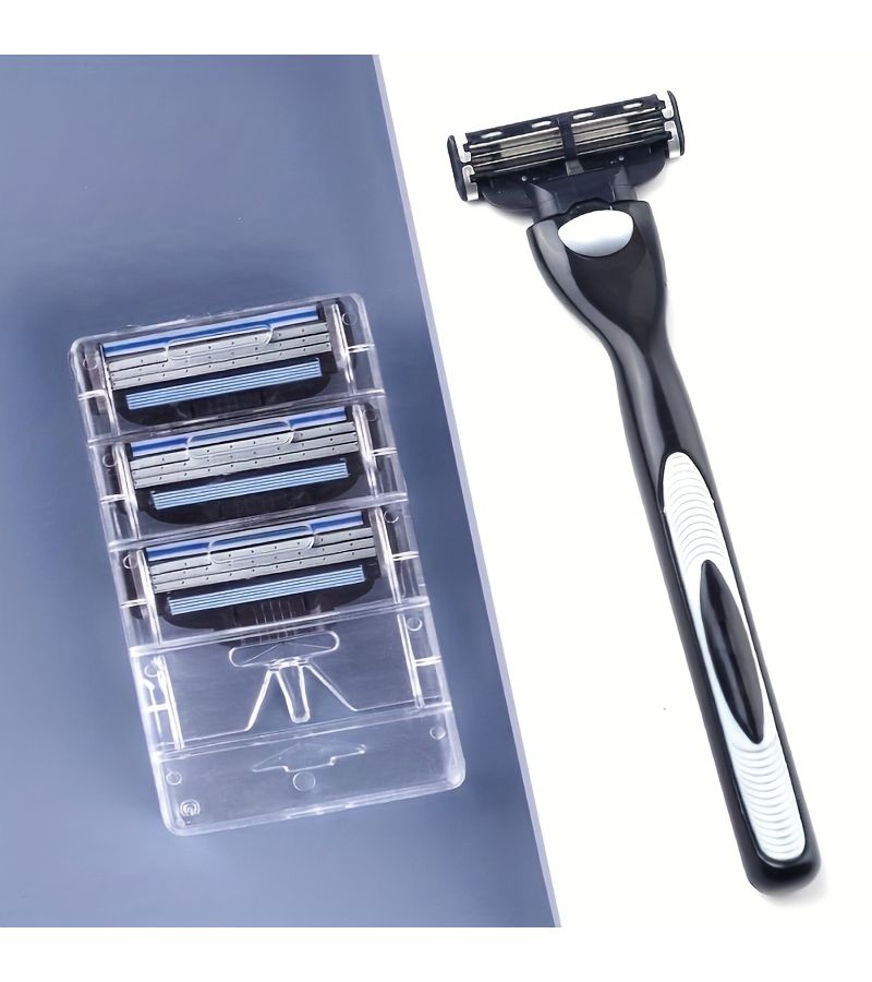 Men Safety Razor 4 Layer Stainless Steel Blade Reusable Hair Removal Tool For Shaving - Image 1