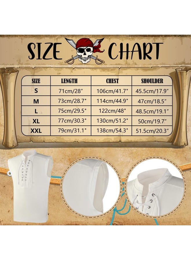 Boyiee 5 Pcs Adult Pirate Costume Mens Medieval Renaissance Viking Shirt Pirate Bandana Sash Belt for Halloween Cosplay Party (X Large) - Image 5
