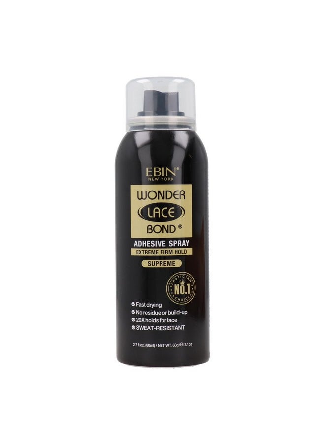 EBIN NEW YORK EBIN NEW YORK Wonder Lace Bond Adhesive Spray - Supreme (Extreme Firm Hold), 2.7 fl. oz./ 80ml | Fast Drying, No Residue, No Build up, Powerful Hold, All-Day Hold, Daily Wig Application 