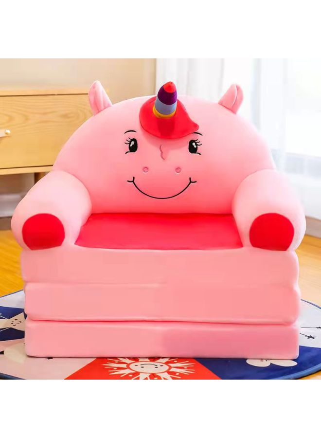 Cute Cartoon Seat Plush Folding Sofa Crystal Super Soft Baby Seat Lazy Child Sofa-Specifications:Three-layer Folded Unfilled Cotton Leather Shell-Color:Light Green Avocado - Image 3