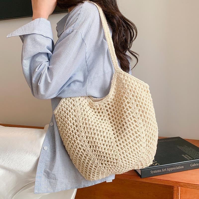 Woven Straw Beach Crossbody Bag - Image 1