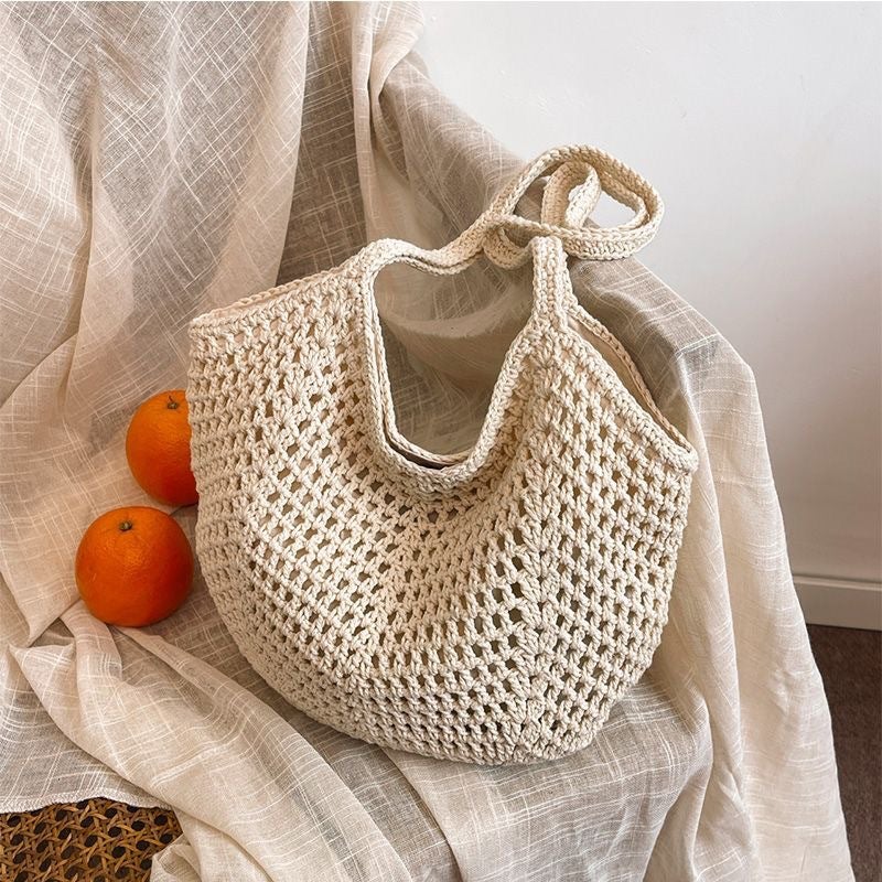 Woven Straw Beach Crossbody Bag - Image 4