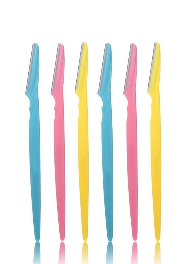 MESKIN Reusable Eyebrow Touch-Up Razors for Women - Instant & Painless Hair Removal for Eyebrows, Upper Lip & Chin | Stainless Steel Blades with Secure Grip (Pack of 6) - Image 1