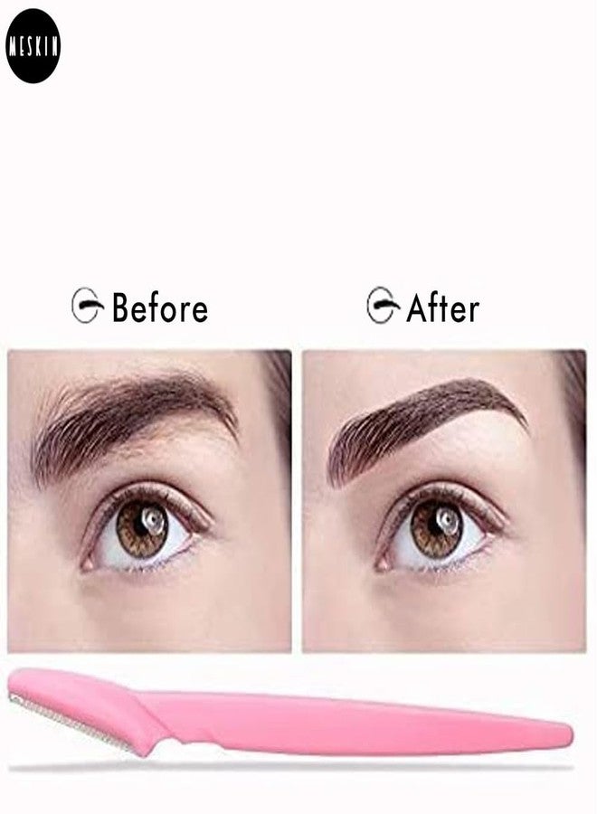 MESKIN Reusable Eyebrow Touch-Up Razors for Women - Instant & Painless Hair Removal for Eyebrows, Upper Lip & Chin | Stainless Steel Blades with Secure Grip (Pack of 6) - Image 4