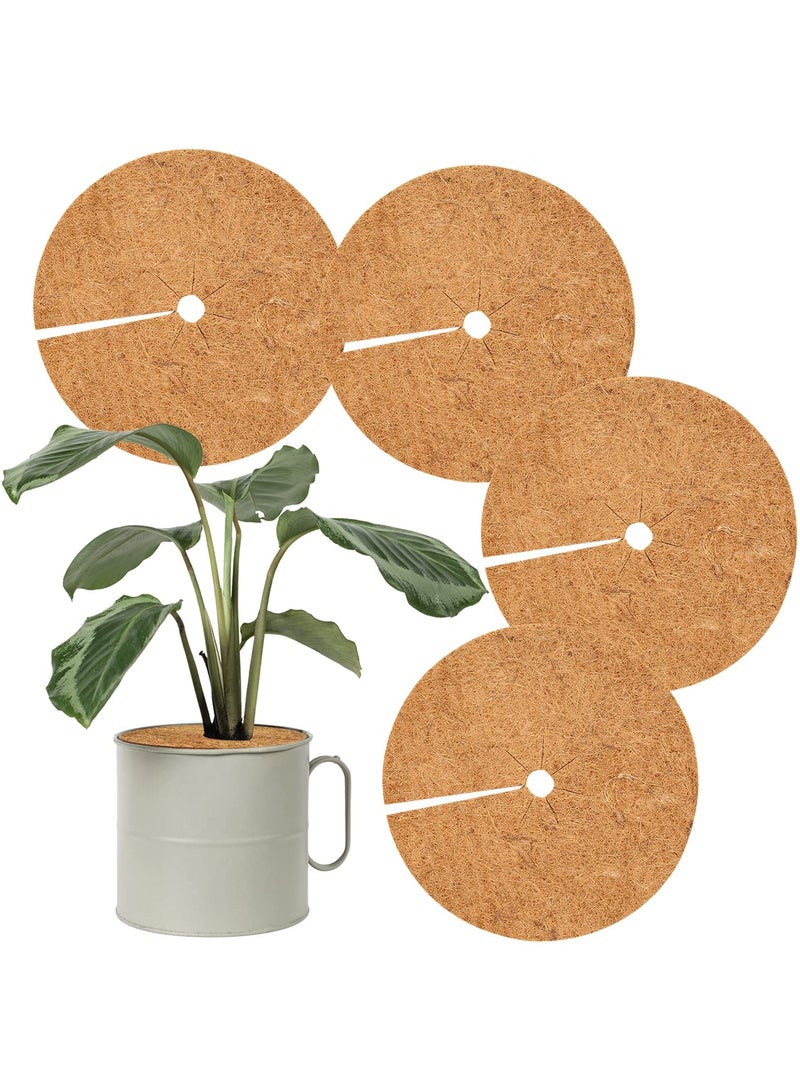 KASTWAVE Coconut Fibers Tree Mulch Ring Mat 11.8 Inch Natural Coco Coir Tree Protection Mats for Cypress, Landscaping, Tree Disc Plant Cover, Soil Cover for Indoor Outdoor Plants 4pcs - Image 1