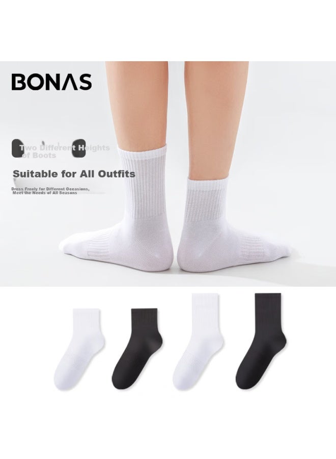 BONAS Baonais Men's Socks, Spring Season, Sweat-absorbing, Antibacterial, Odor-resistant, Short Socks, Business Men's Socks, Solid Color, Breathable, Ankle Socks - Image 1