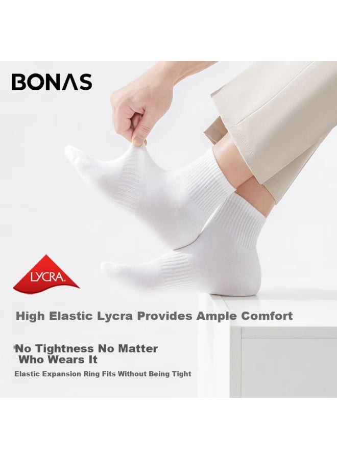 BONAS Baonais Men's Socks, Spring Season, Sweat-absorbing, Antibacterial, Odor-resistant, Short Socks, Business Men's Socks, Solid Color, Breathable, Ankle Socks - Image 2