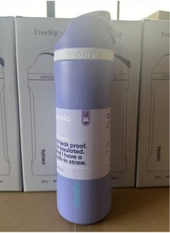 Owala Owala FreeSip Insulated Stainless Steel Water Bottle with Straw for Sports and Travel, BPA-Free, 24-Ounce,Purple  - Image 2