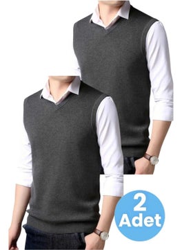 2-Pack Men's V-Neck Knitwear Non-Pilling Sweater Men's Slim Fit Sweater - pzsku/Z2C7B0BA5F3C6208318D2Z/45/_/1735049376/9501ebd5-d8d7-41ac-8b53-ea2f17b623c9