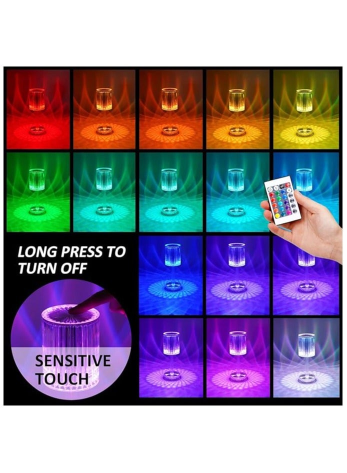 16 لون متغير RGB يعمل باللمس، مصباح طاولة ماسي قابل لإعادة الشحن لغرفة النوم وغرفة المعيشة، أضواء إبداعية لتزيين حفلات العشاء - Image 2