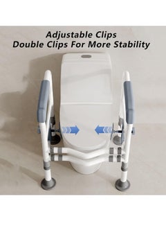 Sharpdo Toilet Safety Rails, Adjustable Toilet Safety Frame Toilet Safety Rails for Seniors Toilet Handles for Elderly and Disabled Toilet Rails for Seniors Toilet Rails Elderly Assistance Products  - Image 4