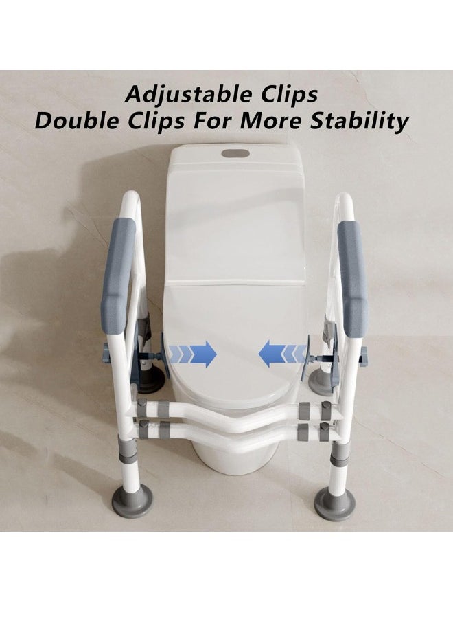 Sharpdo Toilet Safety Rails, Adjustable Toilet Safety Frame Toilet Safety Rails for Seniors Toilet Handles for Elderly and Disabled Toilet Rails for Seniors Toilet Rails Elderly Assistance Products  - Image 4