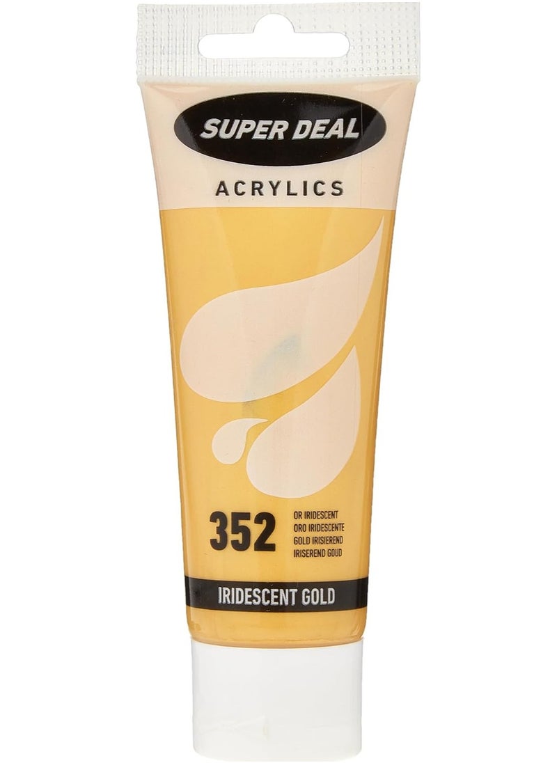 SUPER DEAL SUPER DEAL Acrylic Color Paint Tube 75Ml Iridescent Gold 