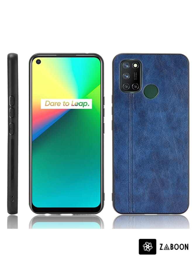 Zaboon Protective Case Cover For OPPO Realme C17/Realme 7i Shockproof Sewing Cow Pattern Skin PC + PU + TPU Case - Image 1