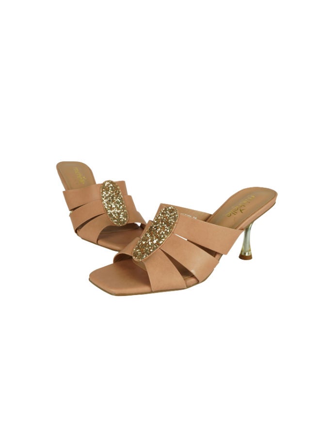 Michelle Morgan Michelle Morgan Ladies Kitten Heel 213RJ773 Beige  - Image 2