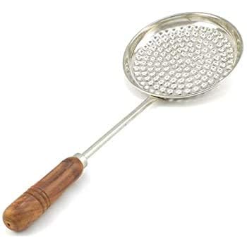 Stainless Steel Boondi Jhara with Wooden Handle 43x16 cm Colander Steel