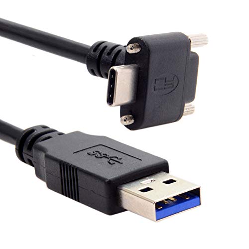 JSER Down Up Angled USB 31 TypeC Dual Screw Locking to Standard USB30 Data Cable 90 Degree Compatible for Camera 30M - Image 1
