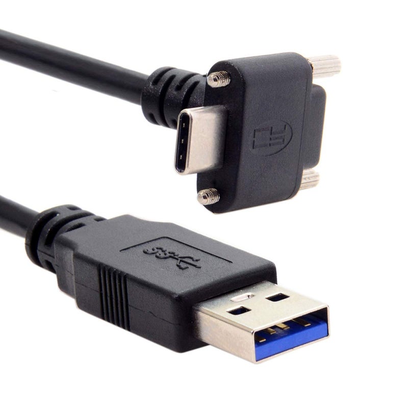 JSER Down Up Angled USB 31 TypeC Dual Screw Locking to Standard USB30 Data Cable 90 Degree Compatible for Camera 30M - Image 2