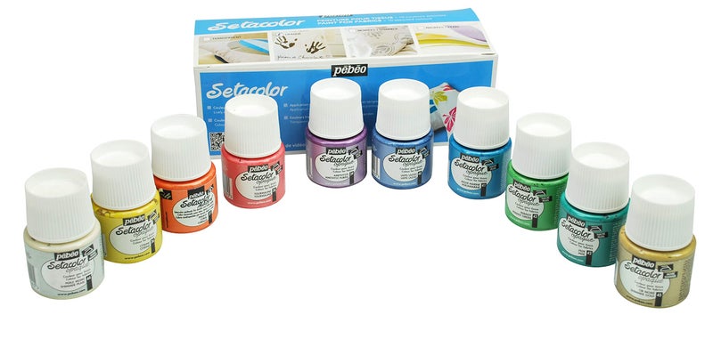 PEBEO Setacolor Light Fabrics Paint Set, Cardboard Box of 10 Assorted 45-Milliliter Jars (075000) - Image 3