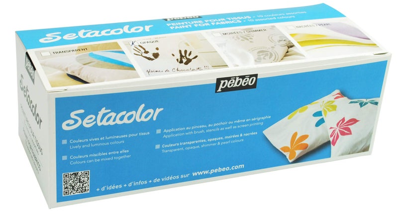 PEBEO Setacolor Light Fabrics Paint Set, Cardboard Box of 10 Assorted 45-Milliliter Jars (075000) - Image 2